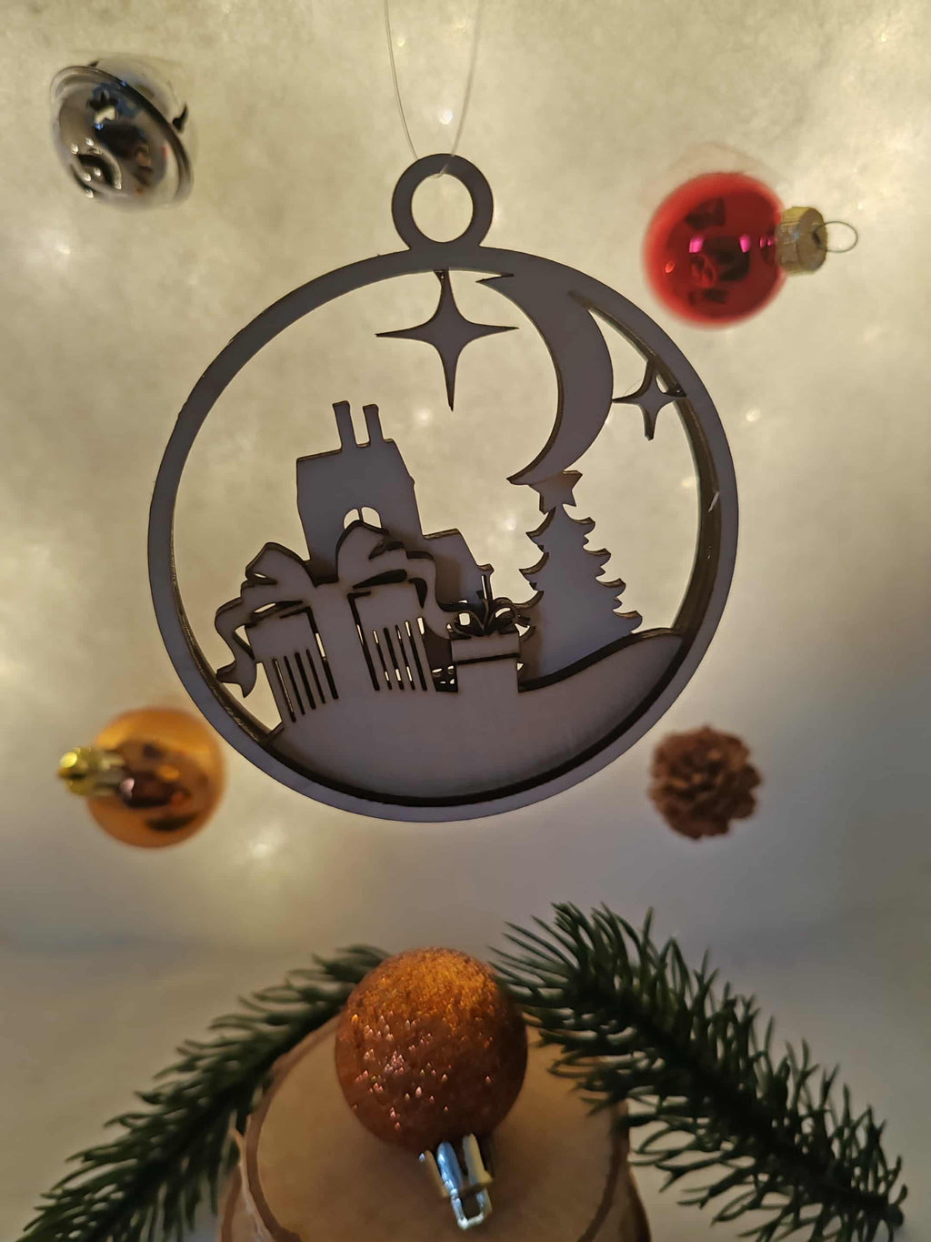 Lot de Boules de Noël en Bois