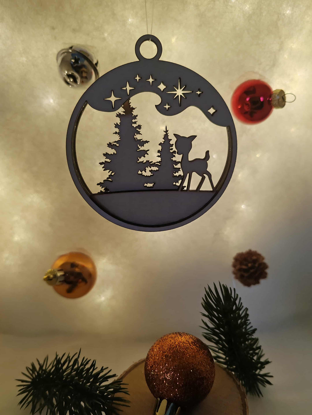 Lot de Boules de Noël en Bois