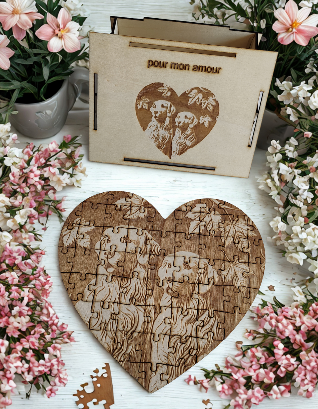 Puzzle Coeur Golden Retriever