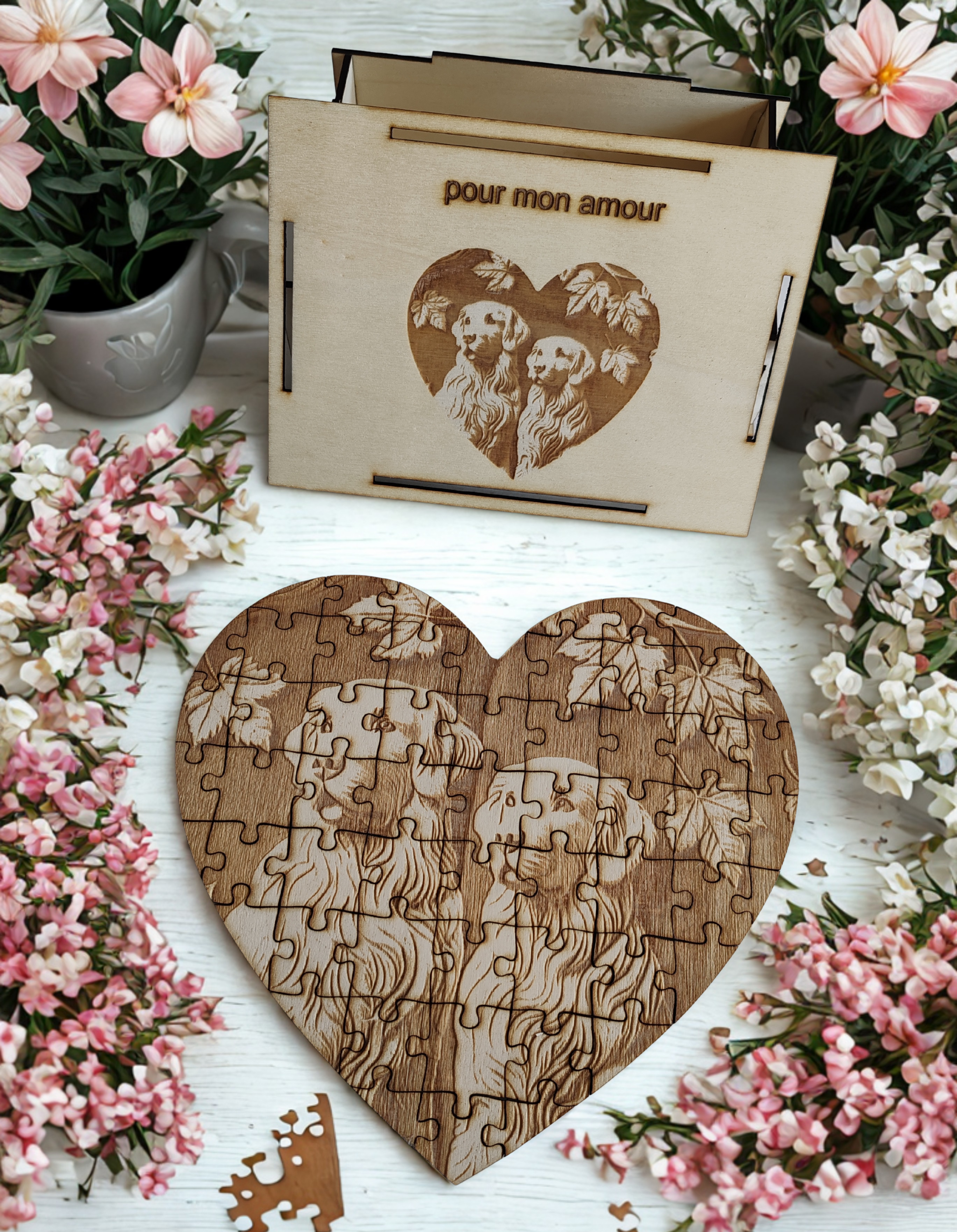 Puzzle Coeur Golden Retriever