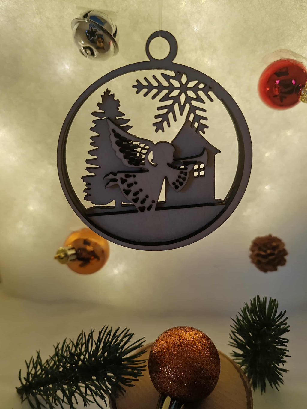 Lot de Boules de Noël en Bois