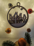 Boule de Noël en Bois - Ville