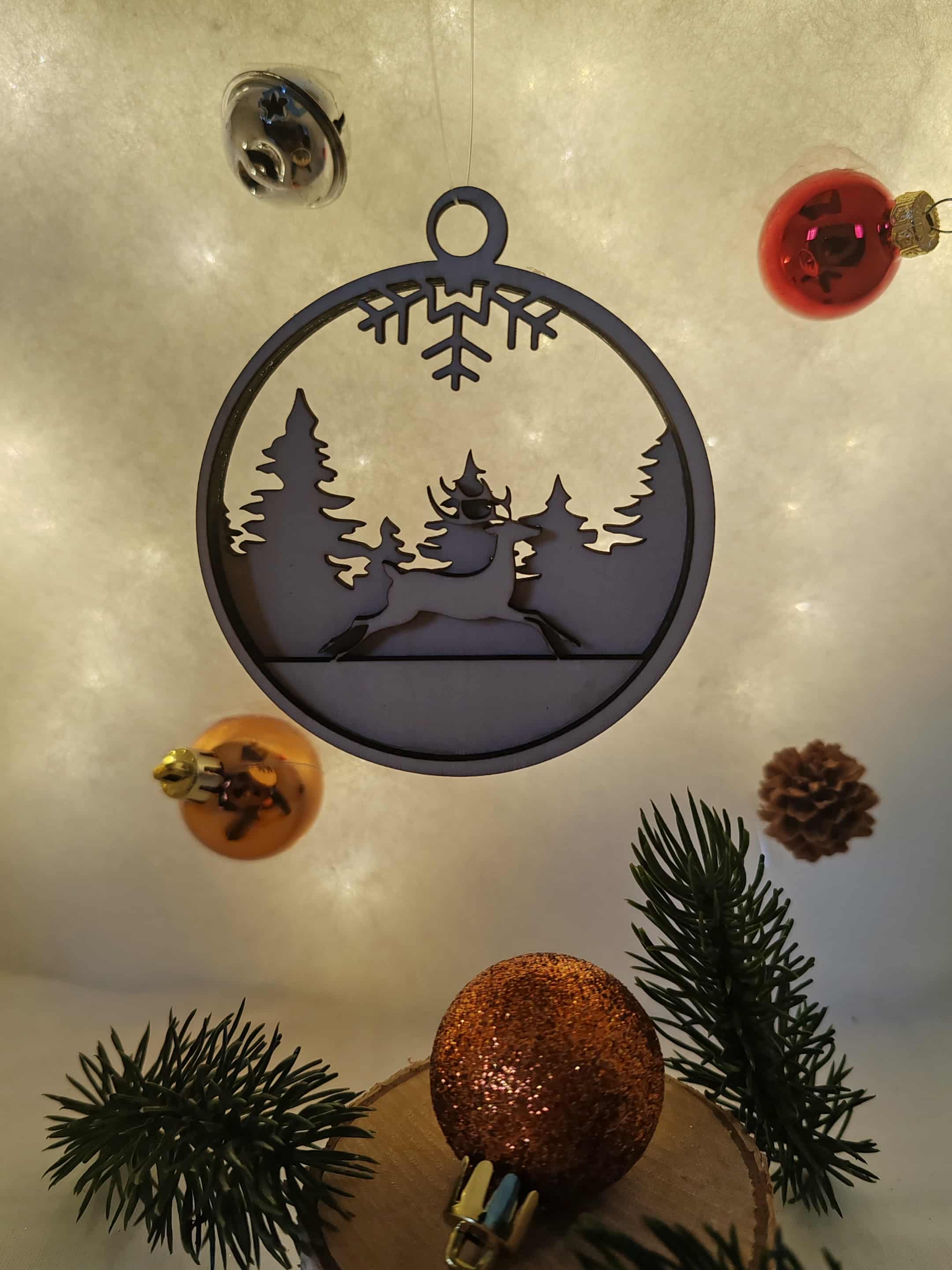 Lot de Boules de Noël en Bois